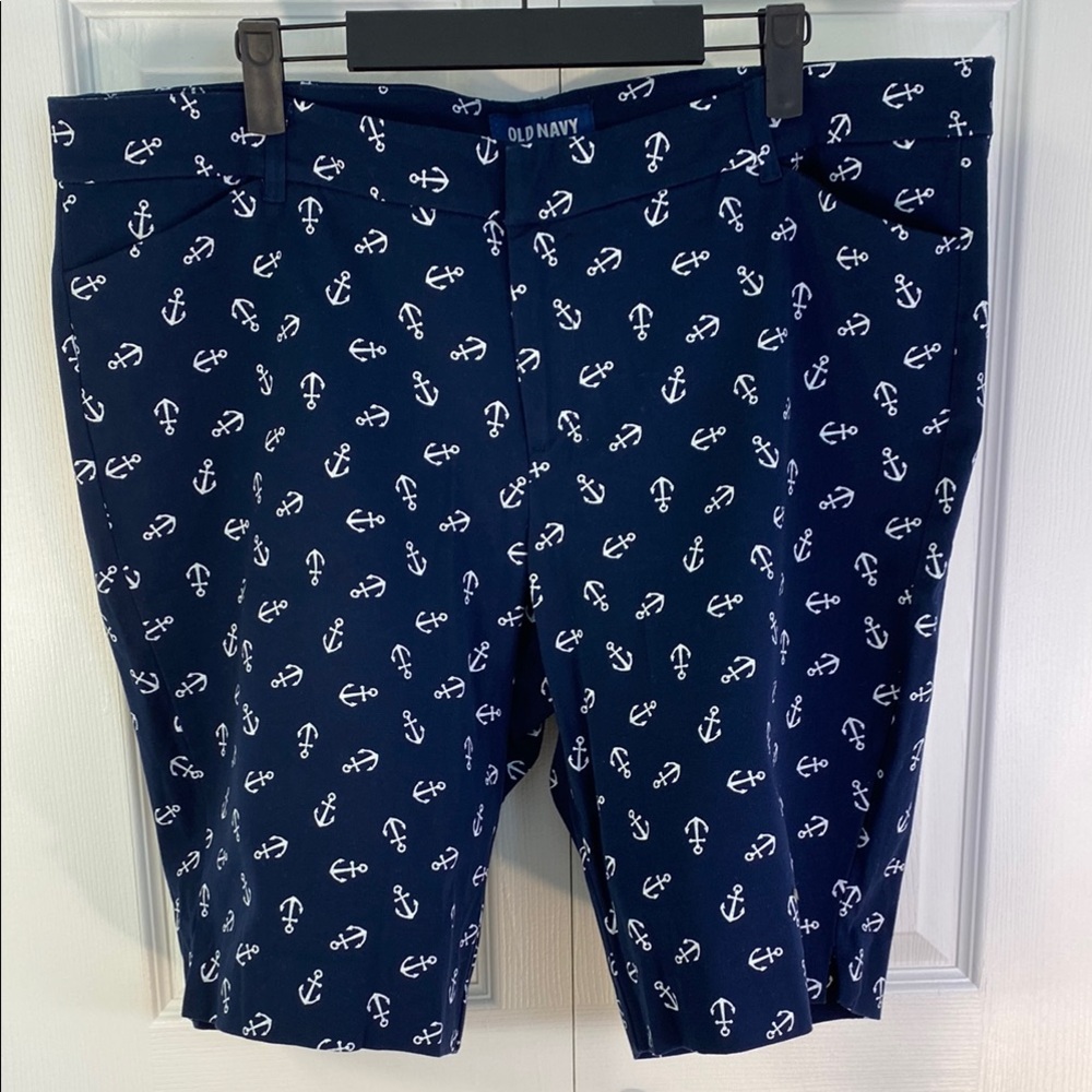2 for $25 - Old Navy Bermuda Shorts, Blue & White Anchor Print, Women’s 18 Plus